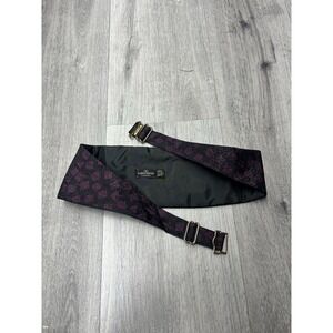 Vintage Valentino Cravatte Cummerbund Purple & Black 100% Silk Made In USA